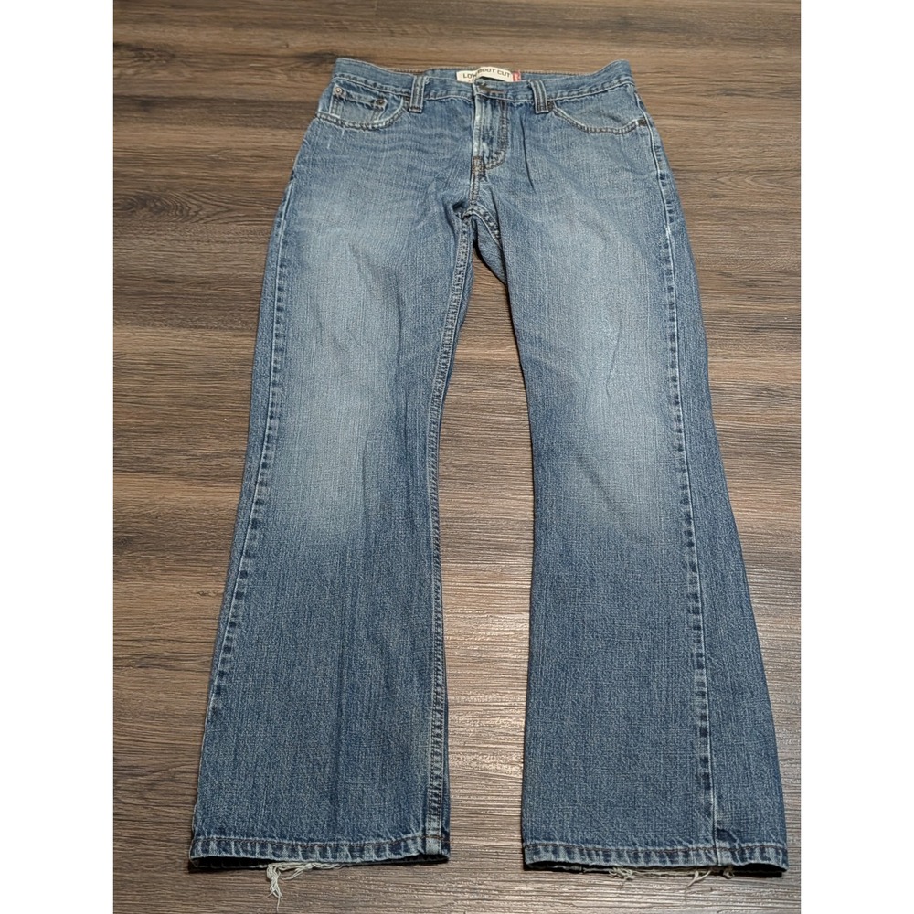 Levis 527 Mens Low Boot Cut Jeans 30x30 Medium Wash Blue Denim 100% Cotton